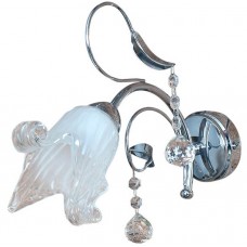 Απλίκα Τοίχου 1xE14 Μεταλλική Χρώμιο με Κρύσταλλα και Γυαλί 43348-CH